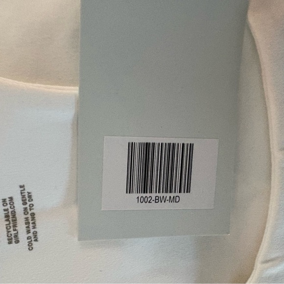 Girlfriend Collective White Paloma Racerback Bra NWT Medium Athletic Pilates - Picture 4 of 5